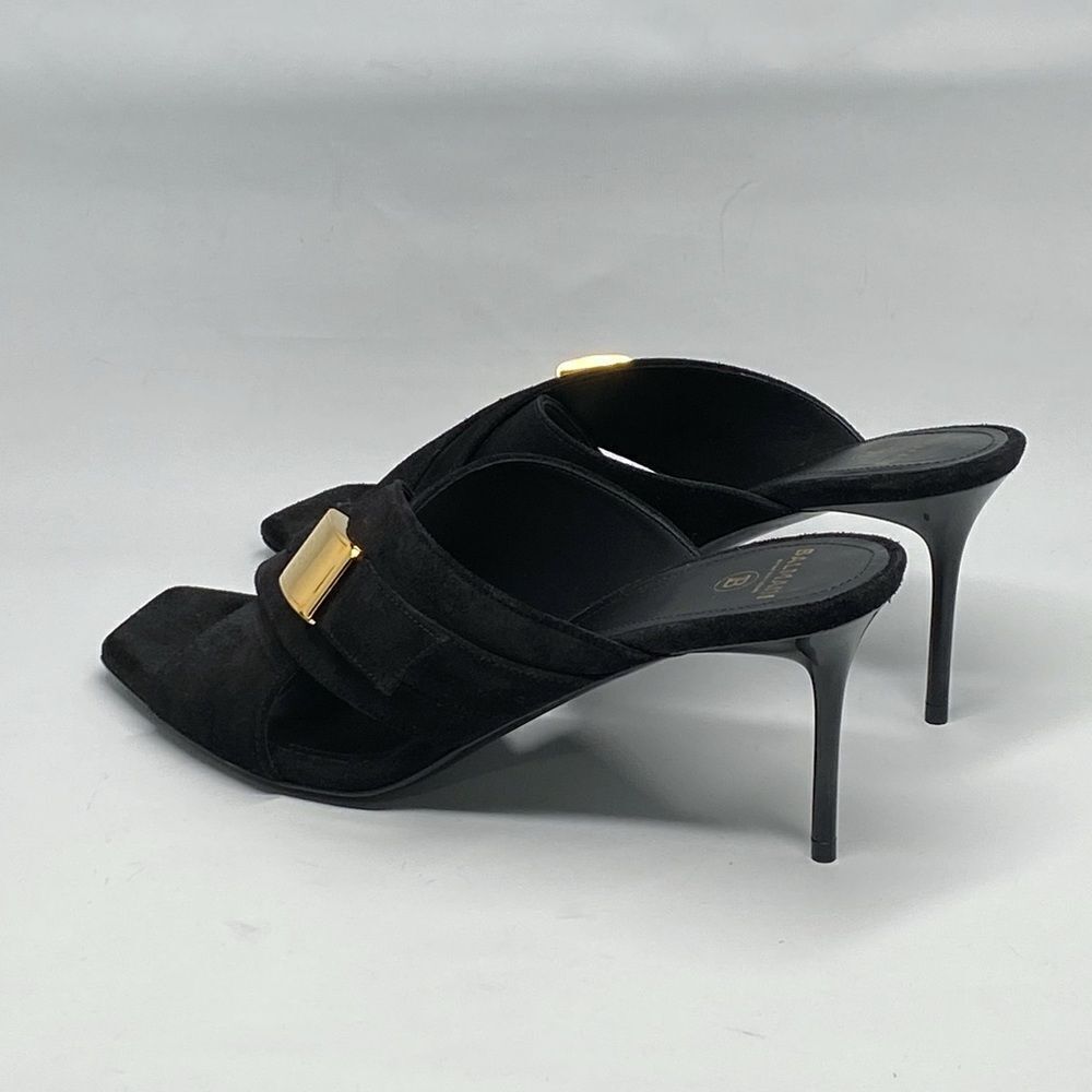 Balmain Uma Mules In Suede Leather size 37.5 - Picture 10 of 15